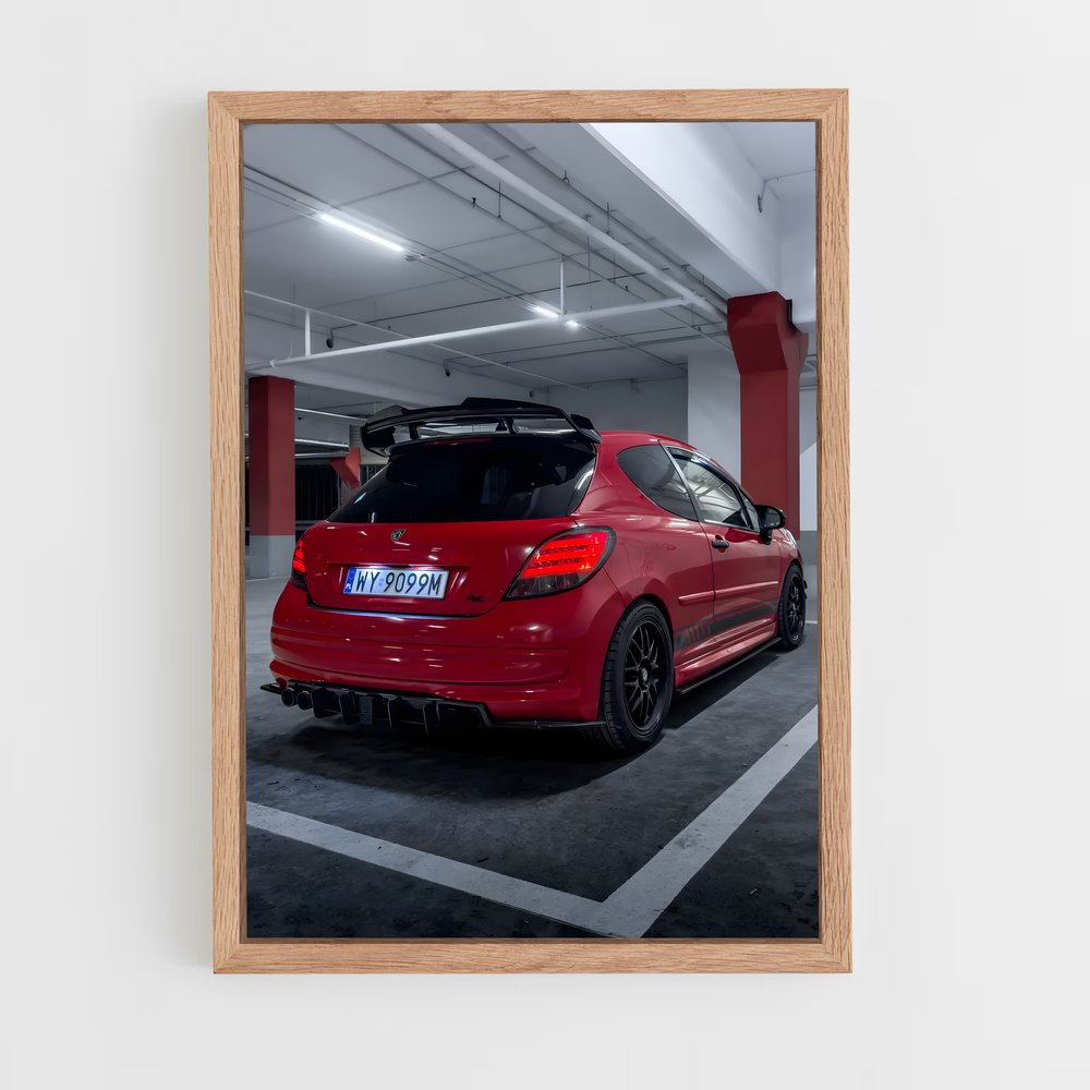 Poster Rétro Rouge – affiche Peugeot (vue 4)
